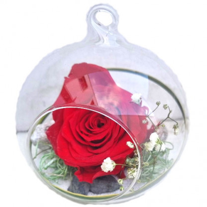 VAL/Verre boule Rose Eternel. (2)